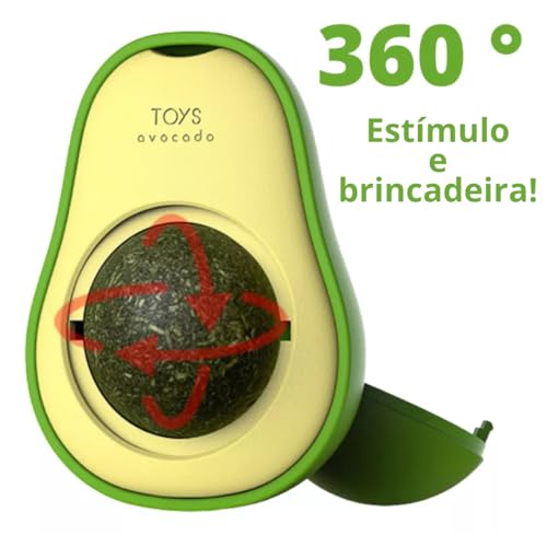 Brinquedo Interativo para Gatos com Catnip em Formato de Abacate - Diversão e Bem-Estar Garantidos