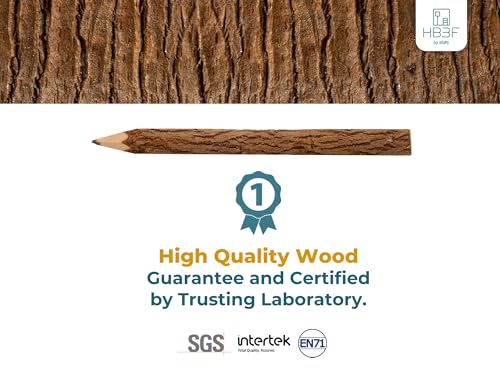 BSIRI Wooden Pencils Rustic Bark Twig Natural Wood Pencil 12 Pack 5 Inch for Kids Classroom Woodland Party Favors Camping Day Decorations Camp Themed Supplies Novelty Gifts - Thumbnail 3