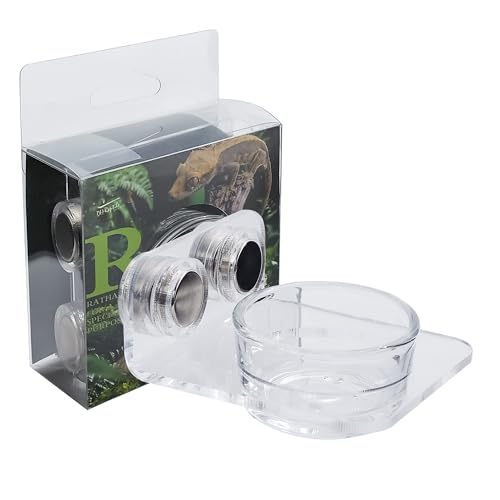 Strong Magnetic Reptile Ledge Acrylic Gecko Feeding Ledge Reptile Food Water Feeder Dish for Chameleon Spider Bearded Dragon Jumping Spider Tank Accessories