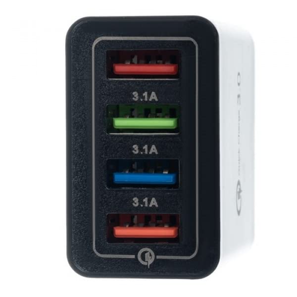PARENCE.- Caricatore da parete USB, 4 porte/Funzione 3.0 intelligente e ultra veloce - Universale