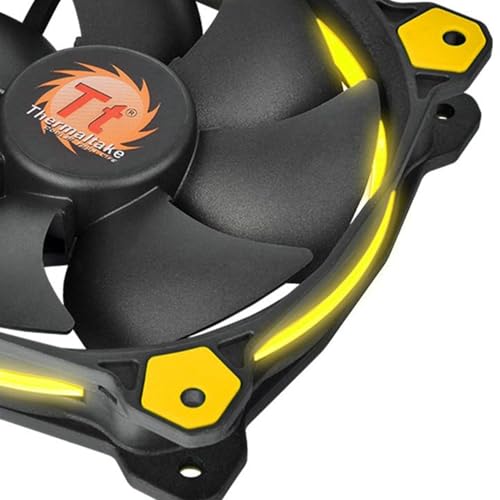 Thermaltake - Riing 14 LED - Ventilateur PC (14 cm - LED Jaune) Noir