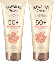 Hawaiian Tropic Silk Hydration Sunscreen Lotion SPF50+ 180ml, 12-Moisture, Non-greasy, 4-Hour Water Resistant (Pack of 2)