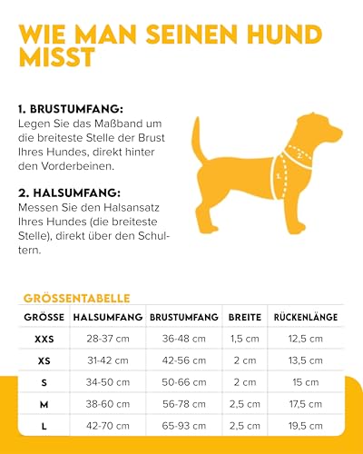 Woolly Wolf Nightless Night Dog Harness S - Hundegeschirr für kleine Hunde aus recyceltem Polyester, Perfekte Passform und Reflektoren für erhöhte Sichtbarkeit