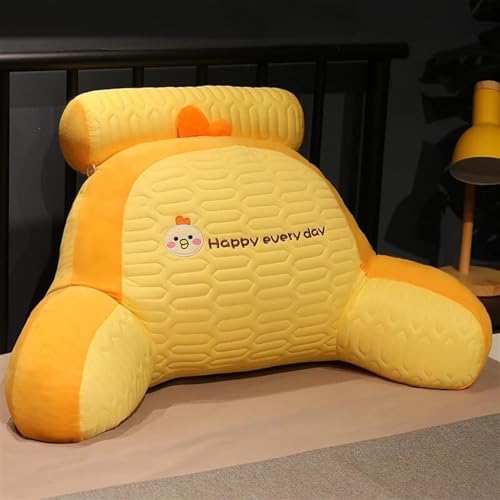 BCJMKDX cojín para el Respaldo de la Cama, Cojín de Apoyo Lumbar for Silla Cama Que Alivia la Fatiga. Almohada mullida y cómoda(Yellow,75 * 50CM)