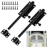 ZOFUN 2 Stück Schwarzer Türriegel aus Edelstahl, Bolzenriegel Riegelschloss Schlossriegel Torriegel Abschließbar 200mm Riegel für Türen, Schiebetore, Badezimmer & Schuppen