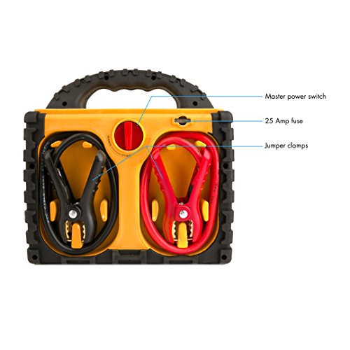 Wagan EL2464 Power Dome LT Auto 300 Peak Amp Jump Starter with 260 PSI Air Compressor, 200W Power Inverter, AC Receptacle, DC Sockets, USB Power Port, LED Worklight, Yellow