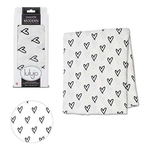 Lulujo Bamboo Swaddle Blanket, Hearts Cover