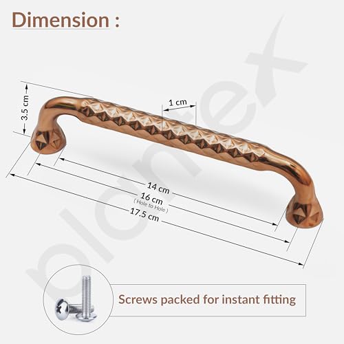 Image of Plantex Cabinet Handle /160mm Handle for Cabinet /Wardrobe Handle /Door Pull-Push Handle for Home /Office - Pack of 1 (Rose Gold)