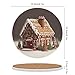 Drink Coasters with Cork Backing Ceramic Coasters Gingerbread House Coaster for Drinks Non-Slip Coaste Round Absorbing Stone Coaster Set of 4PCS for Kinds of Cups Coffee Table