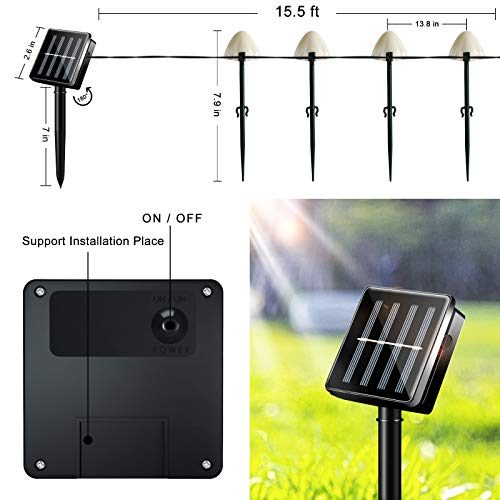 Outdoor Solar Garden Lights, Set Of 12 Mini Solar Mushroom Light Outdoor Waterproof Cute Mushroom Shaped Pathway Landscape Lights For Yard Patio Garden Party Wedding Festival Decoration (Warm White) #TOP4