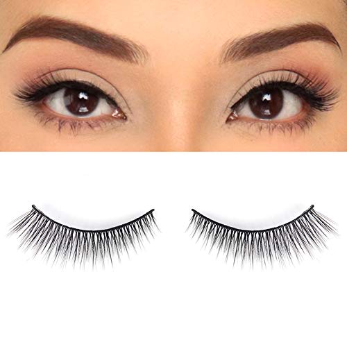 CALAILIS False Eyelash Synthetic Fiber Material| 3D Faux Mink Fake Eyelash| Cat Eye Look| Natural&Feather-light| Reusable| Easy to Apply| 100% Handmade| Cruelty-free| C18
