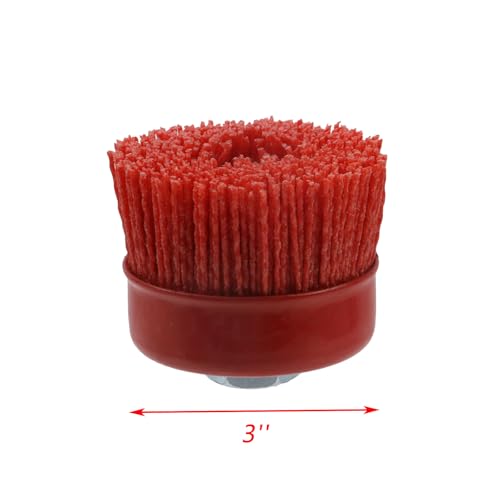 Image of 1Pcs Nylon Cup Brush 3 inch Nylon Filament Brush for Removal Rust Corrosion Paint, Abrasive Filament Cup Brush for Angle Grinder