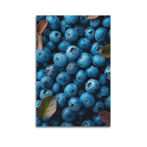 Décoration murale artistique moderne fruits bleus pour salon élégant