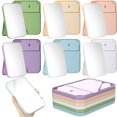 Honeydak 32 Pcs Spa Party Mirrors Bulk Table Mirrors with Stand 90° Adjustable Folding Travel for Makeup Spa Party Supplies Women Personal Beauty Sleepover Slumber Birthday Accessory Favors (Colorful)