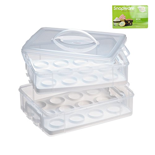 Snapware Snap 'N Stack 2-Layer Cupcake, Cookie, Cake, And Brownie Carrier - 2 Pack #TOP1