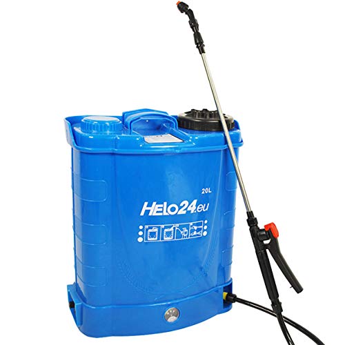 Helo \'E1\' Rückenspritze Drucksprüher 20 Liter, elektrisch mit 12V-8AH Akku, 3.1 l/min Reflux-Pumpe, 2-4 Bar, Drucksprühgerät Edelstahl Lanze, 3 Düsen, Auslösesperre und Druckentlastungsventil Helo \'E1\' Rückenspritze Drucksprüher 20 Liter, elektrisch mit 12V-8AH Akku, 3.1 l/min Reflux-Pumpe, 2-4 Bar, Drucksprühgerät Edelstahl Lanze, 3 Düsen, Auslösesperre und Druckentlastungsventil