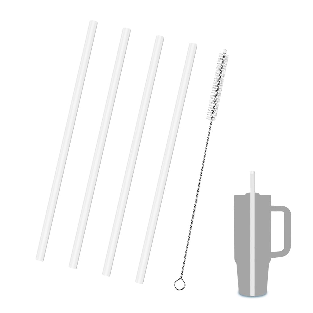 HASTHIP® 4 Pack Reusable Food PE Straw Set, Replacement Straws for 40 oz & Simple Modern Tumbler with Handle with Cleaning Brush for Cup Accessories-image-14