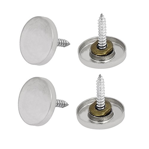 Aexit 20mm Dia quality Parts Round Cap Metal Advertising billboar-d Glass Mirror Screw Nail 4pcs Model:51as301qo329