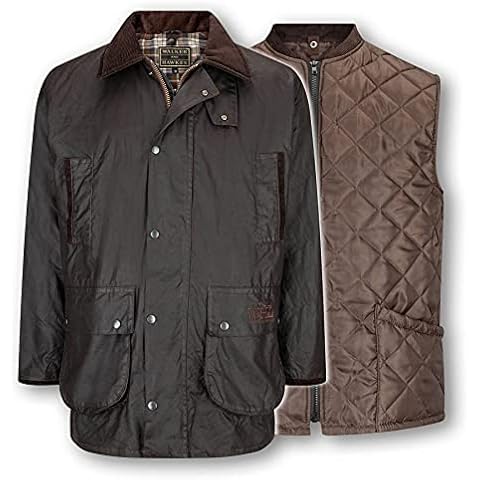 Walker and Hawkes - Men's Wax 3-in-1 Greendale Jacket - Brown - Medium Cover