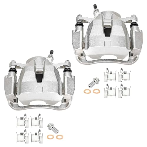 Image of Detroit Axle - FWD Front Steering Knuckles & Wheel Hub Bearings Disc Brake | Calipers with Brackets Replacement for 2009-2013 Toyota Matrix 2.4L