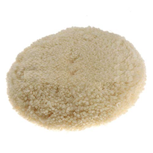 Image of DIY Crafts Pack Of 1 Pc, Off White Round, 7 inchinch Car Polishing Soft Wool Auto-Stick Pad Buffing Cleaning Polisher Kit For Industry Furniture Glass Car Steel Tabl(Pack Of 1 Pc, Off White Round)