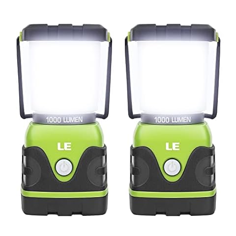 Lepro LE Camping Lantern Battery Powered, 1000lm Dimmable Camping Lights, 2-Pack