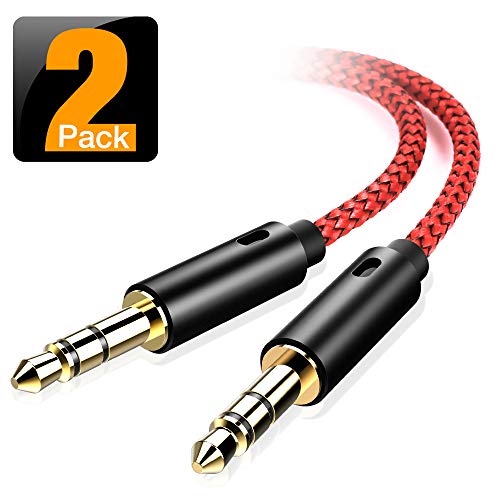 AUX Cable, [2-Pack,4ft,Hi-Fi Sound Quality] 3.5mm Auxiliary Audio Cable Nylon Braided AUX Cord