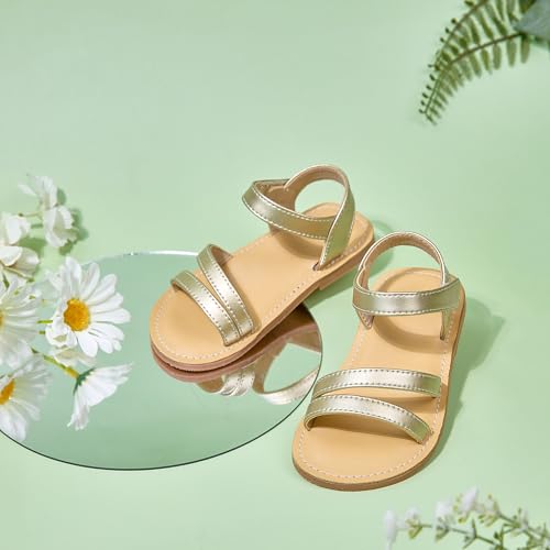 Image of Otter MOMO Girls Open Toe Princess Flat Sandals with Comfort Sole Summer Sandals