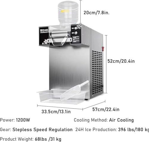 Commercial Kakigori Machine - Ice Shaver for Bingsu, Shaved Ice & Cone Ice Cream - Adjustable Speed Shaved Ice Maker for Perfect Frozen Desserts