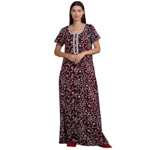 Image of Sweet Dreams Women's Cotton Maxi Casual Night Dress
