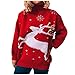 Pull de Noël de Femmes de,Nouveau Renne Print noël Tricoté Sauteur Longue Manches Rétro Xmas Chandail Haut Christmas Jumper Ugly Xmas Jumper