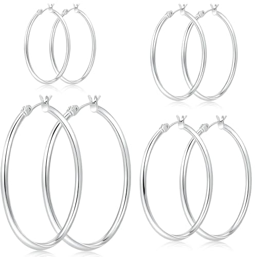 Gokeey Silver Earrings for Women Trendy, Hypoallergenic...