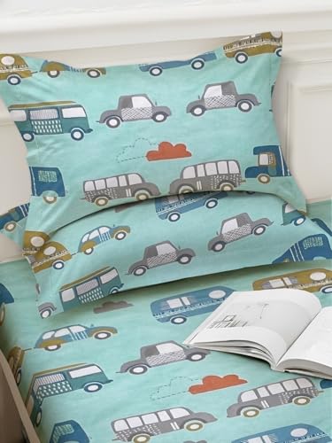 Image of Weave & Decor Printed Kids Bedsheet Double Bed 72x72x8 Inches, Wrinkle-Free with 2 Pillow Covers 20x30 Inch