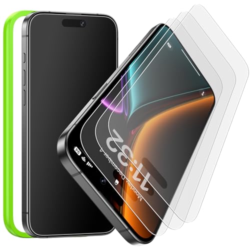 Esanik 3-Pack for iPhone 17/16 Pro Matte Glass Screen Protector - Anti-Glare Anti-Fingerprint Anti-Reflection 9H Hardness Smooth Touch Easy Installation Frame Included