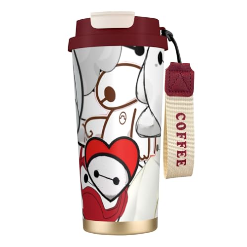 タンブラー コーヒー ベイマックス 水筒 ステンレス ボトル 魔法瓶 オフィス マグカップ カフェマグ 車用 マグボトル 真空断熱 保温 保冷 ふた付き 直飲み 広口 漏れない 二重構造 持ち運び 500ml
