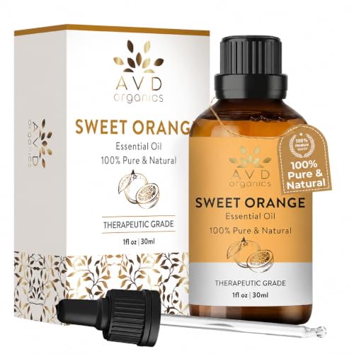 AVD Organics Sweet Orange Essential Oil 30ml - 100% Pure for Aromatherapy
