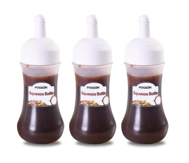 Image of White Premium Squeeze Bottles - 280ml BPA-Free Condiment Dispensers with Leak-Proof Green Caps for Ketchup, Oil, Vinegar & More - Pack of 3, Transparent Design for Kitchen & Restaurant Use