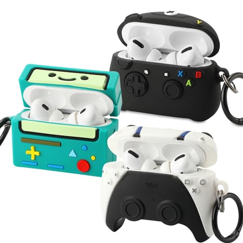 Image of [3Pack] Gedicht for Airpods Pro Case, Funny 3D Cartoon Game Console Controller Design Silicone Soft Cases for Airpods Pro Case 1st Gen, with Keychain Kids Women Men for Airpods Pro 2019 Case