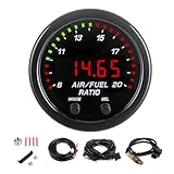 JJCOCO Wideband UEGO Air/Fuel Ratio AFR Gauge Kit 0-5V Analog Output with LSU 4.9 O2 Sensor Digital LED Display AFR/Lambda Controller Gauges 52mm (2-1/16”)
