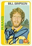 Sports Memorabilia Autograph Warehouse 69414 Bill Simpson Autographed Football Card Los Angeles Rams 1978 Topps No. 209