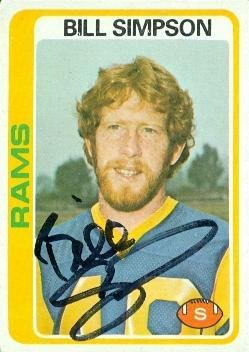 Sports Memorabilia Autograph Warehouse 69414 Bill Simpson Autographed Football Card Los Angeles Rams 1978 Topps No. 209