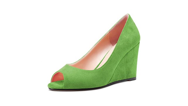 NobleOnly Women's High Wedge Heel Sandals – Peep Toe Slip-On For Wedding & Office (3.2")