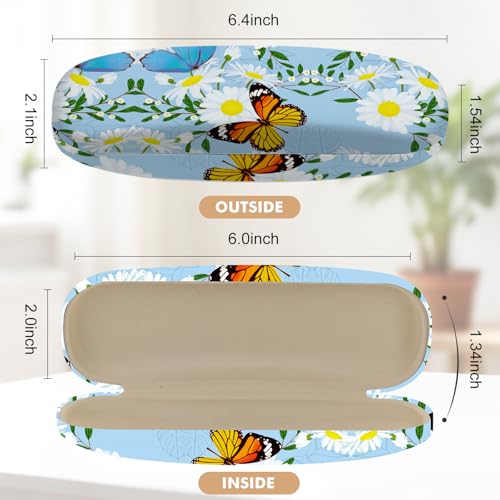 Image of Glasses Case Hard Shell,Portable Protective Eyeglasses Case, Eyeglass Holder Box with Cleaning Cloth,for Women Men