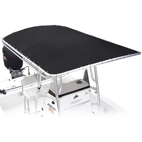 Mionovity T top Replacement Canvas for Center Console Boat, Waterproof Heavy Duty 900D Oxford with Drawstring and Organizer Bag Black (109" x 72") Cover