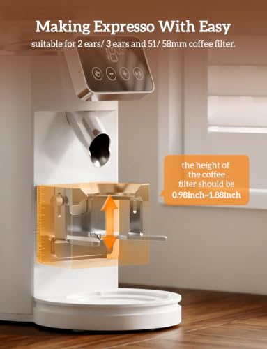 Image of Neretva Stainless Steel Espresso Grinder with Portafilter Holder, White