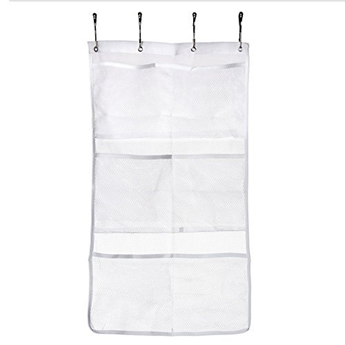 Cestino da appendere ad asciugatura rapida e organizer da bagno con 6 tasche da appendere alla tenda da doccia ganci per tenda da doccia organizer per doccia in rete accessori da bagno