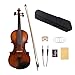 Yinfente 左利きアコースティック&エレクトリックバイオリン 4/4 フルサイズ エボニーフィッティング ハードケース、ブラジルの弓、橋、予備の弦、AUXケーブル、初心者のためのクリーニングクロスバイオリン