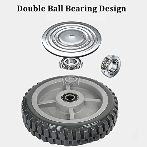 uyoyous 8 Inch Solid Caster Wheels Casters Heavy Duty Anti-Skid Polychloride Rotating Caster Wheels with 360 Degree Bearing Castors Top Plate with Brake 2 Fixed,1760 lbs Capacity