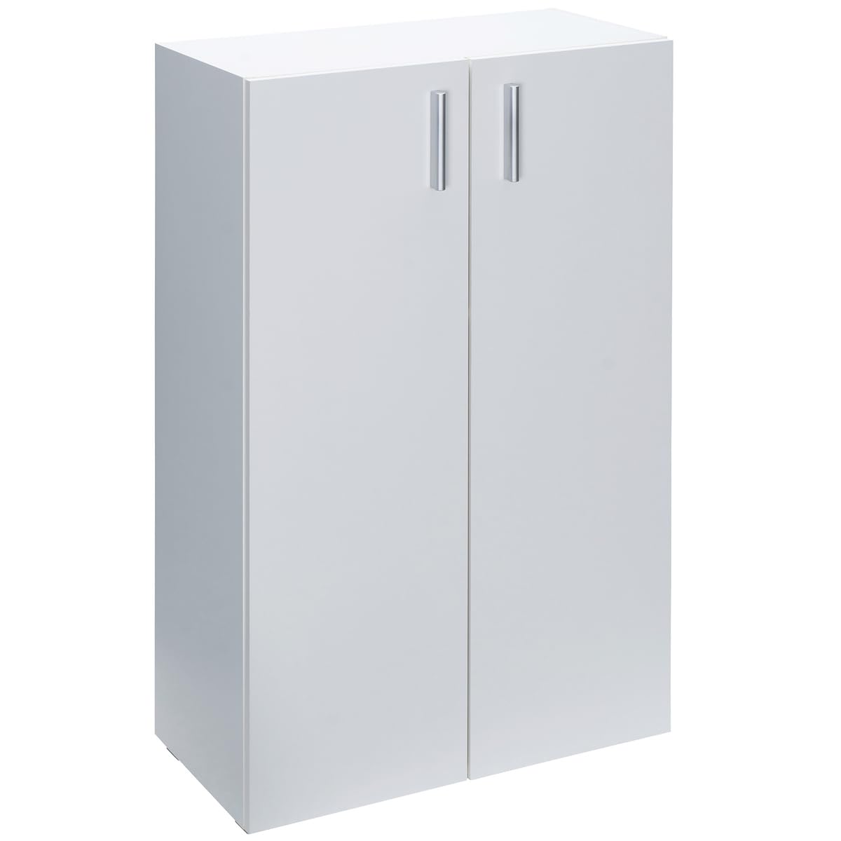 CASARIA® White Vela Bookshelf With 2 Doors | 3 Compartments | 120x60x30cm | Modern Side Cabinet | Bookcase | Wardrobe | Wooden Storage Unit | Shoe Storage
