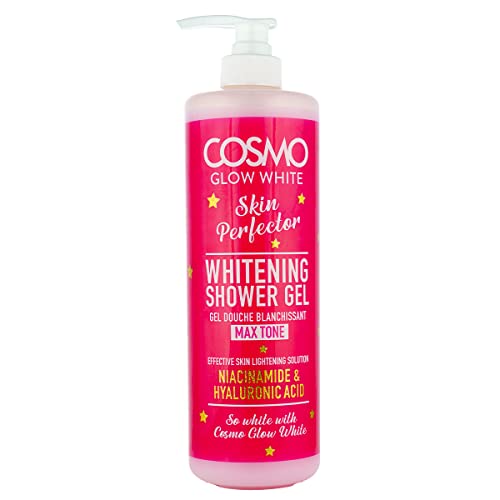 Cosmo Glow White Skin Perfector Whitening Shower Gel 1000ml | Effective Skin Lightening Solution | Niacinamide & Hyaluronic Acid | Cleanses & Moisturizes the Skin